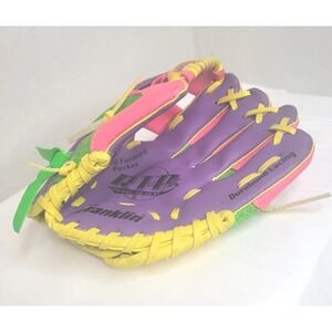Franklin Kids Youth Left Baseball Glove 22814-9 1/2" Girl"s PINK PURPLE T-BALL